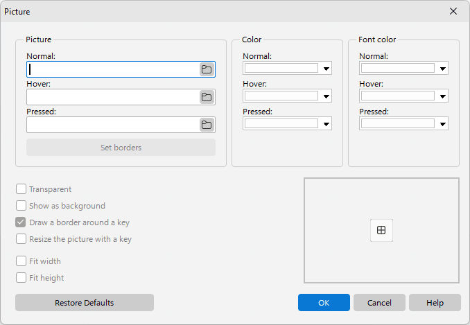 Assigning a picture to a key