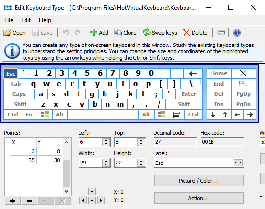 Editieren des Tastaturlayouts