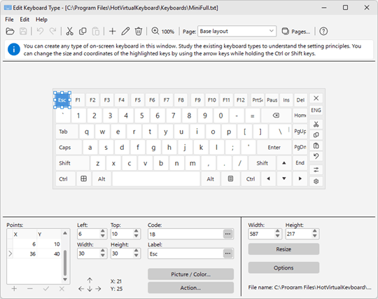 Edit keyboard