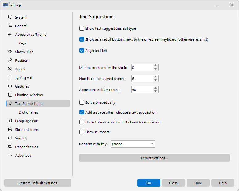Text Suggestions