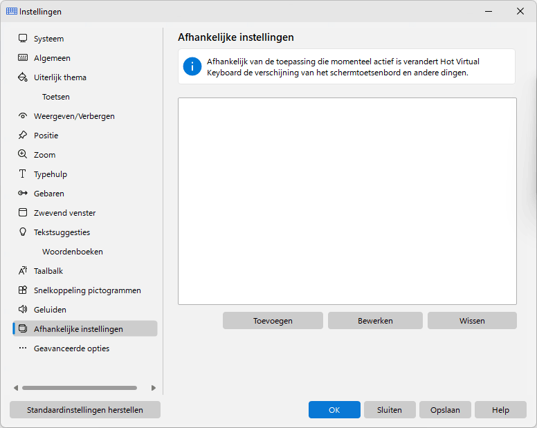Afhankelijke instellingen
