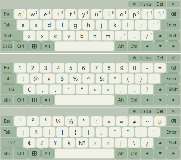 Keyboards pages